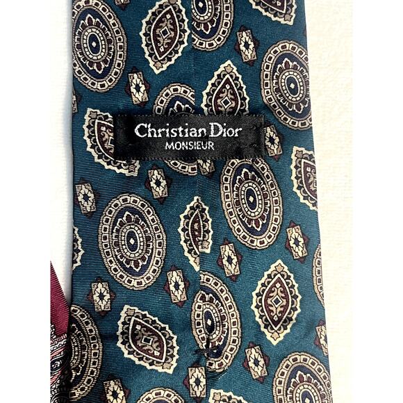 LOT of 3 Vintage Christian Dior Designer Silk Neck Ties - Picture 3 of 10